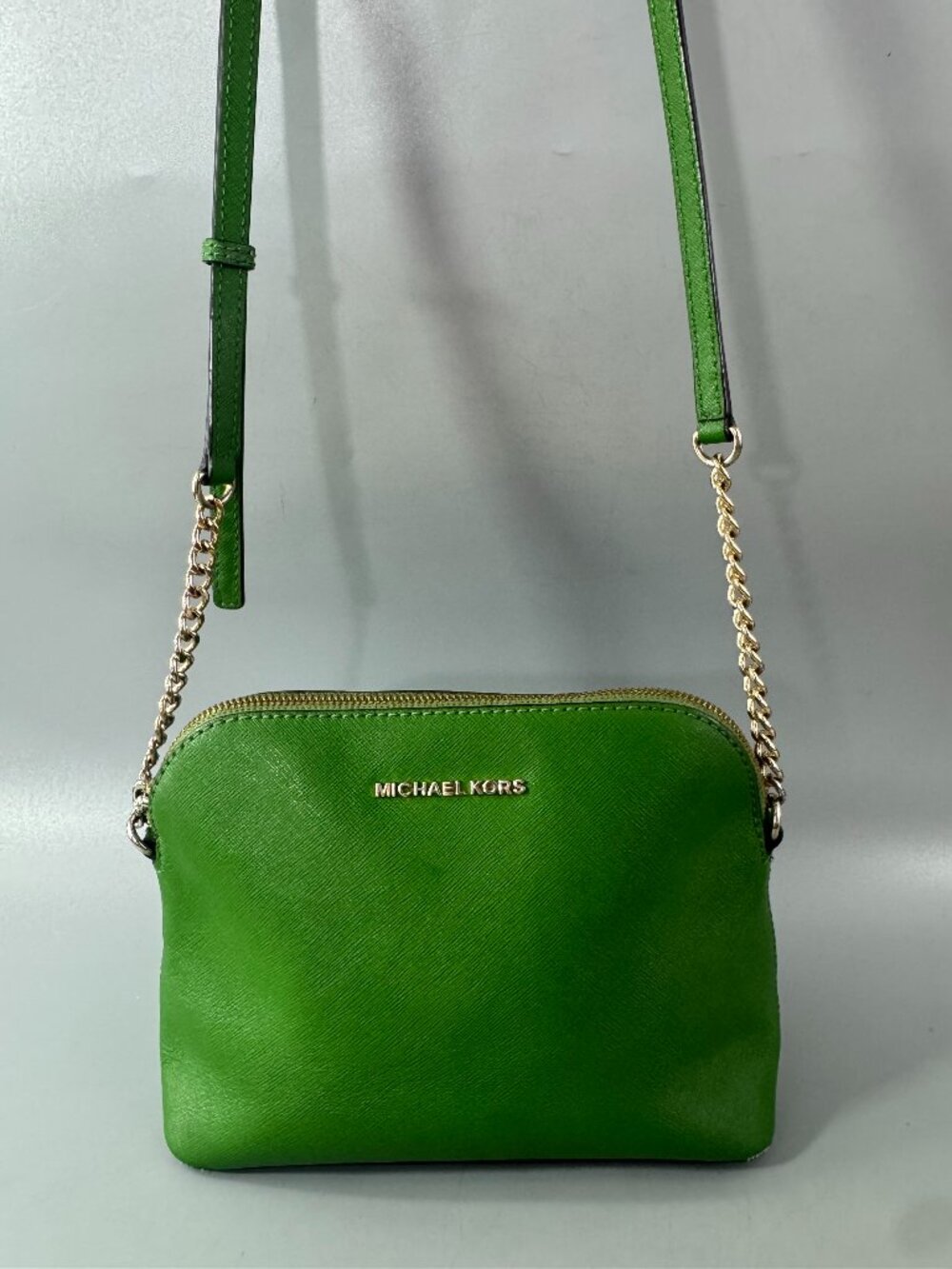 Michael Kors Green Saffiano Leather Crossbody Bag